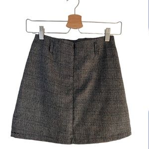 Zipper Up Grey Mini Skirt